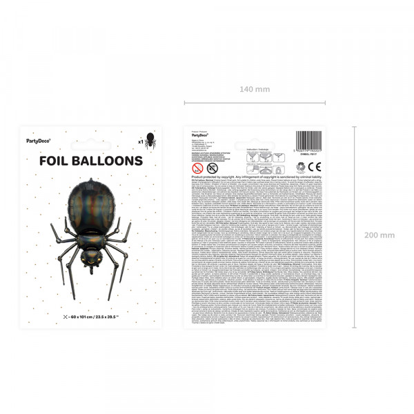 Shaped Foil Balloon "Black Spider" (60x101cm) Shaped Foil Balloon "Black Spider" (60x101cm)