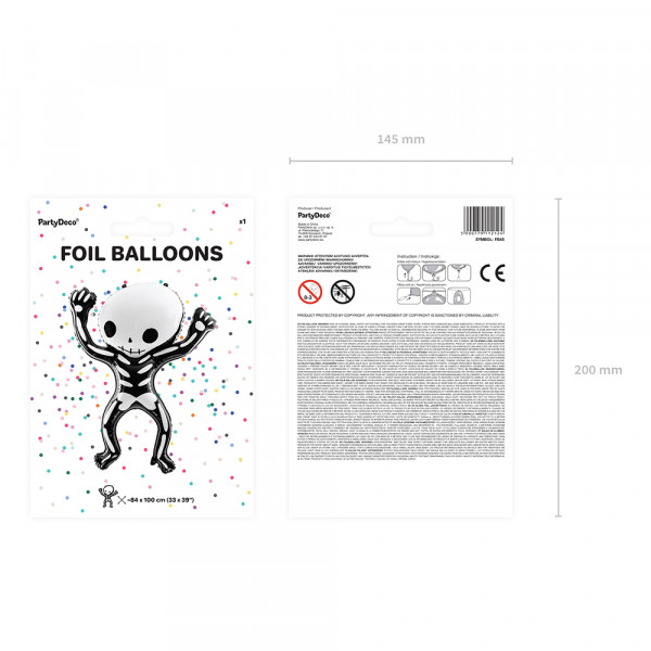 Shaped Foil Balloon "Skeleton" (84x100cm) Shaped Foil Balloon "Skeleton" (84x100cm)
