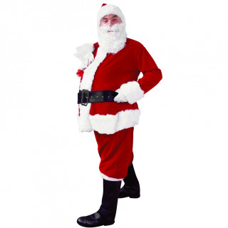 Santa Claus Costume (Hat, Sweater, Pants, Gloves, Belt, Shoe Covers, and Beard)