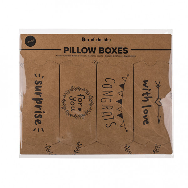 Kraft paper boxes - pillows "For you", 4 pcs. Kraft paper boxes - pillows "For you", 4 pcs.