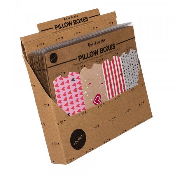 Kraft paper boxes - pillows "Heart", 4 pcs.