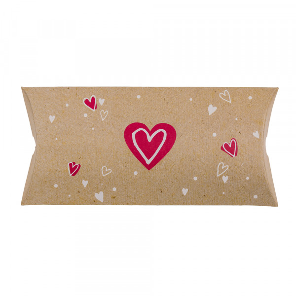 Kraft paper boxes - pillows "Heart", 4 pcs.