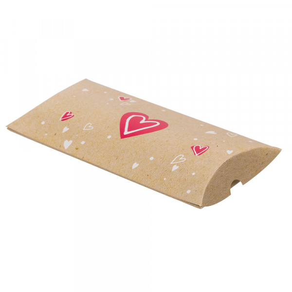 Kraft paper boxes - pillows "Heart", 4 pcs.