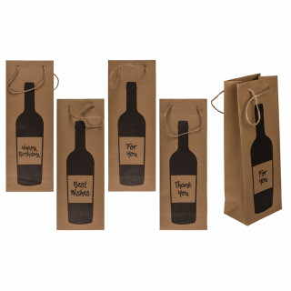 Kraft paper gift bag for bottle "Wine time" (35x9x9cm)