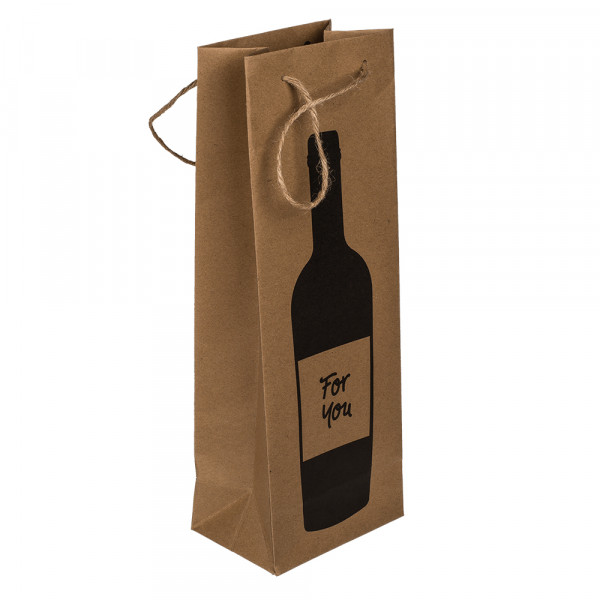Kraft paper gift bag for bottle "Wine time" (35x9x9cm) Kraft paper gift bag for bottle "Wine time" (35x9x9cm)