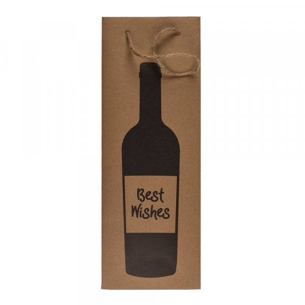 Kraft paper gift bag for bottle "Wine time" (35x9x9cm) Kraft paper gift bag for bottle "Wine time" (35x9x9cm)