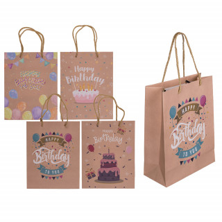 Kraft paper gift bag "Happy Birthday" (23x18x8cm)