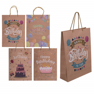 Kraft paper gift bag "Happy Birthday" (34.5x25x8.5cm)