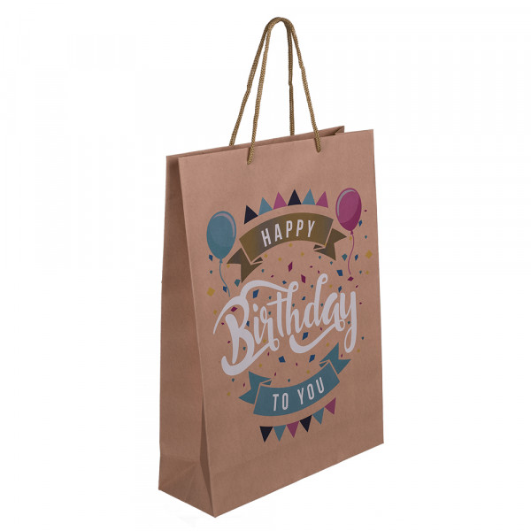 Kraft paper gift bag "Happy Birthday" (34.5x25x8.5cm) Kraft paper gift bag "Happy Birthday" (34.5x25x8.5cm)