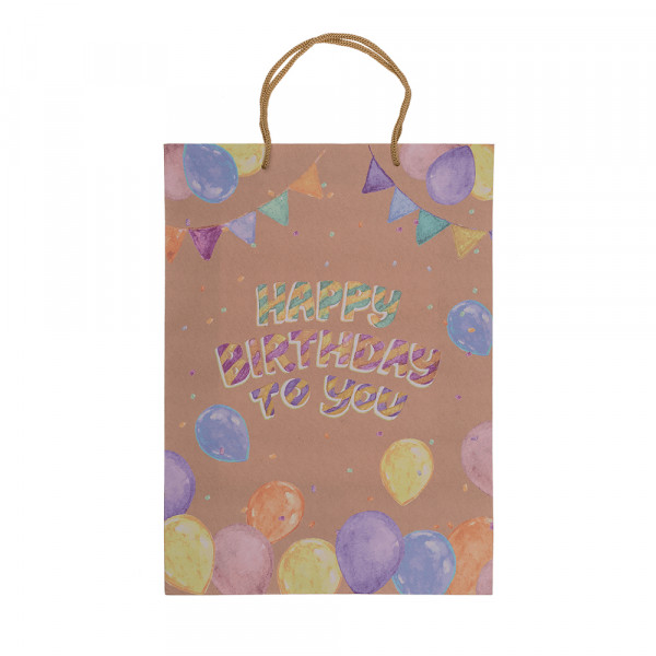 Kraft paper gift bag "Happy Birthday" (34.5x25x8.5cm) Kraft paper gift bag "Happy Birthday" (34.5x25x8.5cm)
