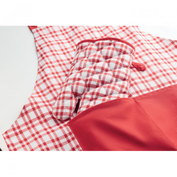 Premium Christmas apron with glove and gift box "SENEFA"