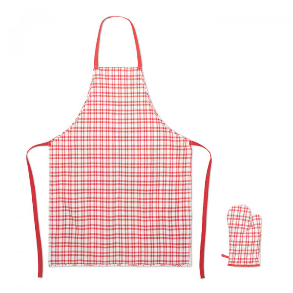 Premium Christmas apron with glove and gift box "SENEFA"