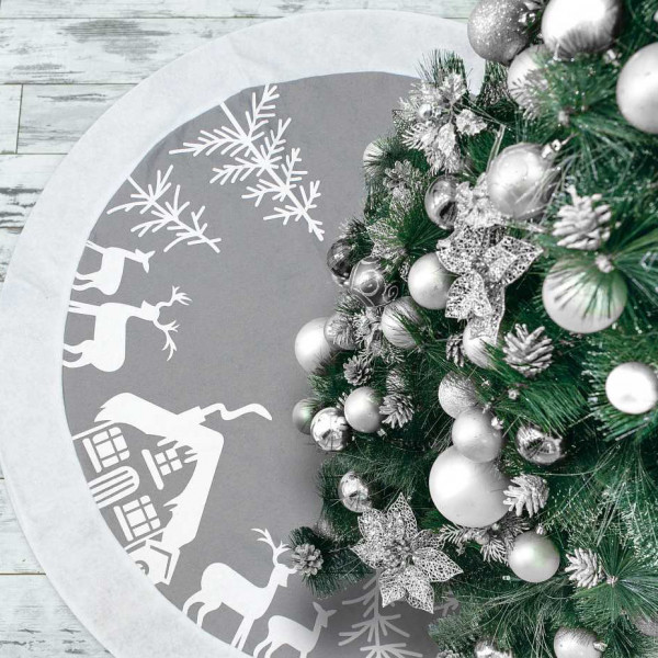 Silver Tree Skirt "XMas" Silver Tree Skirt "XMas"