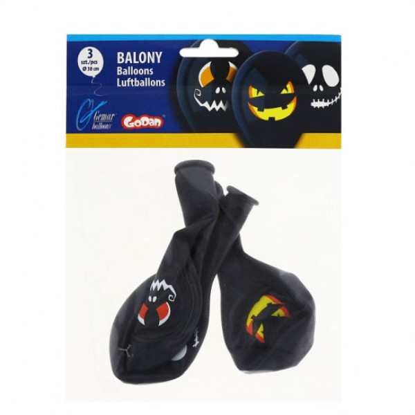 Premium Balloons "Halloween Faces" (3 pcs.) Premium Balloons "Halloween Faces" (3 pcs.)