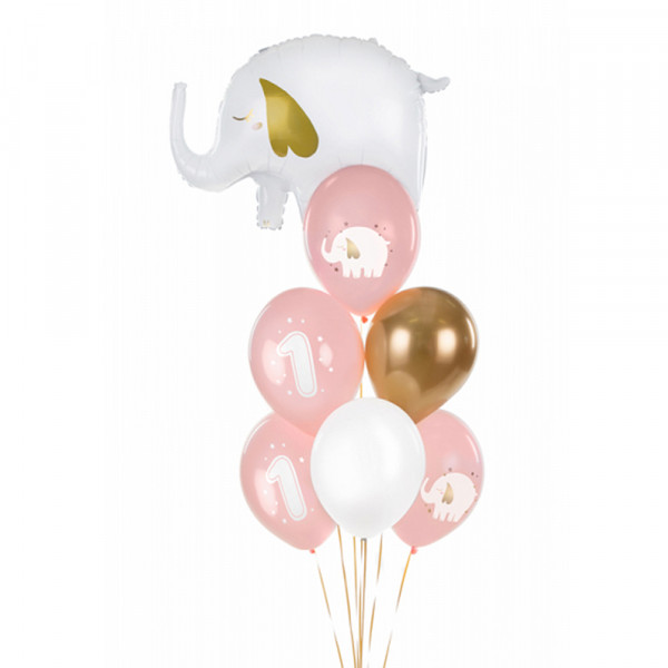 Balloons "One Year", Pastel Pink (6 pcs.) Balloons "One Year", Pastel Pink (6 pcs.)