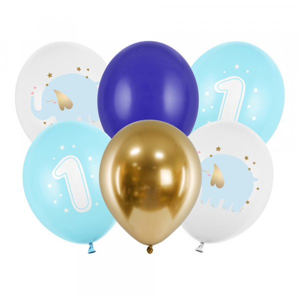 Balloons "One Year", Pastel Blue (6 pcs.) Balloons "One Year", Pastel Blue (6 pcs.)