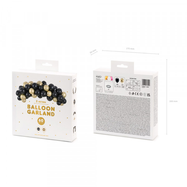 Balloon Garland "Black and Gold" (60 pcs., 200cm)