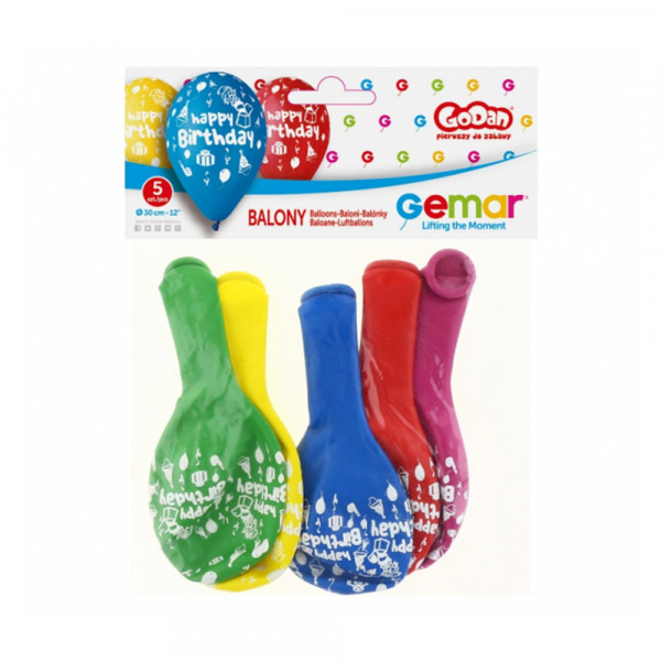Balloons "Happy Birthday" (5 pcs.) Balloons "Happy Birthday" (5 pcs.)