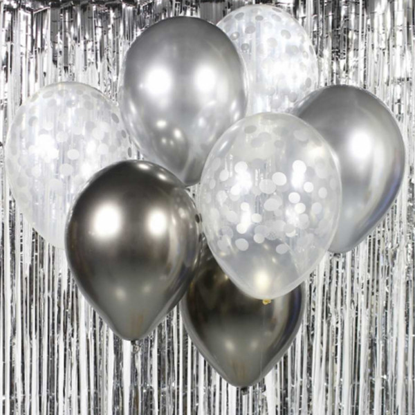 Balloon Bouquet "Silver & Graphite" (7 pcs.) Balloon Bouquet "Silver & Graphite" (7 pcs.)