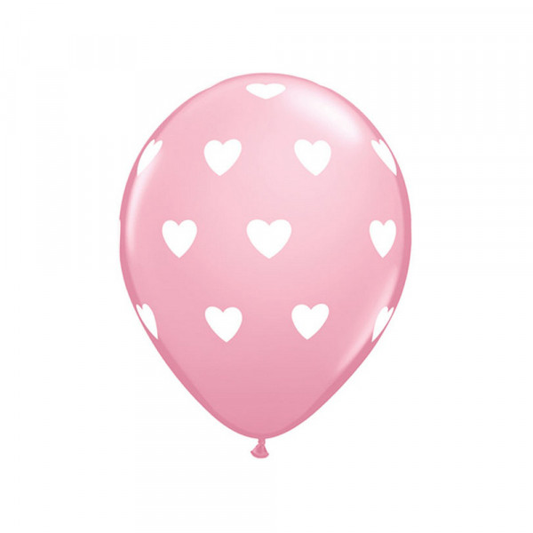 Pink Balloons "Hearts" (6 pcs.)