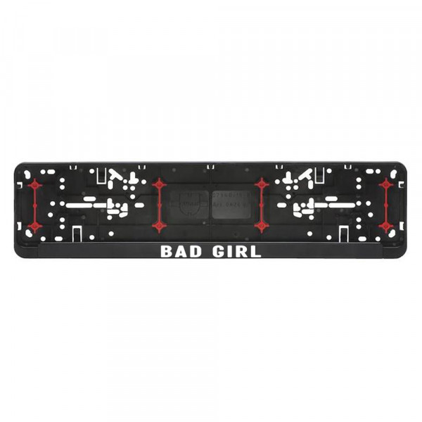 Car number plate frame "Bad Girl" Car number plate frame "Bad Girl"