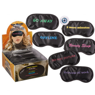 Sleep mask with inscription