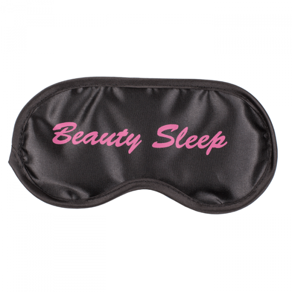 Sleep mask with inscription