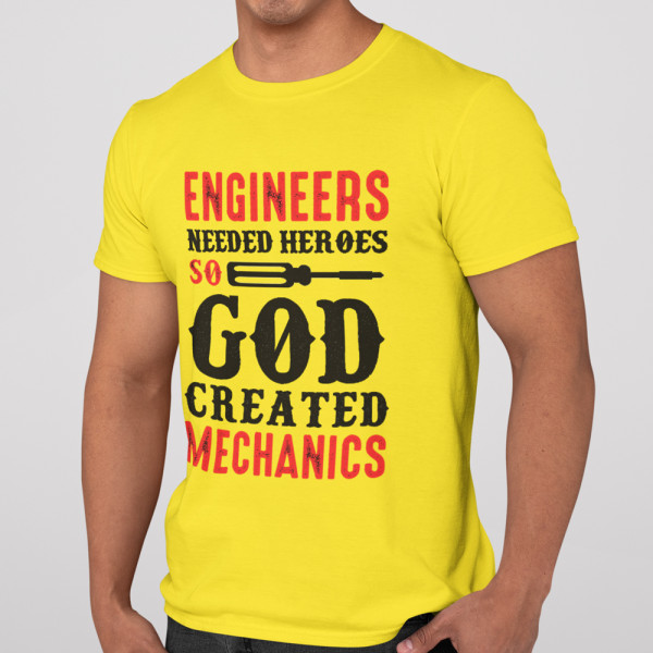T-shirt "God created mechanics"