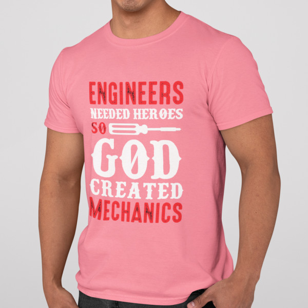 T-shirt "God created mechanics"