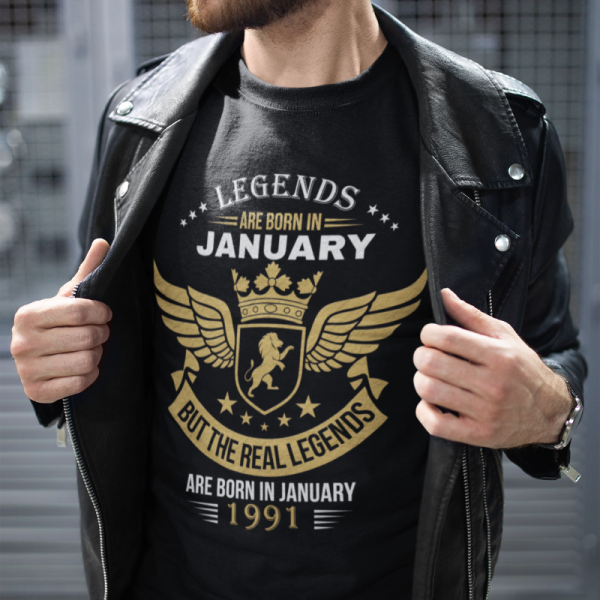 T-shirt "Real legends" with your selected month