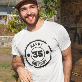 T-shirt "Happy birthday" su pasirinktais metais