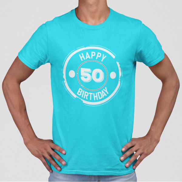 T-shirt "Happy birthday" su pasirinktais metais