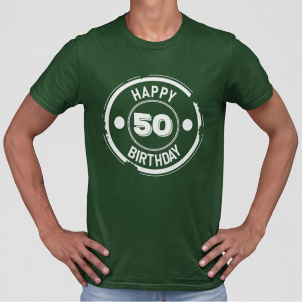 T-shirt "Happy birthday" su pasirinktais metais