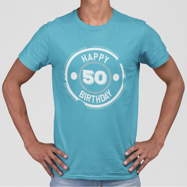 T-shirt "Happy birthday" su pasirinktais metais