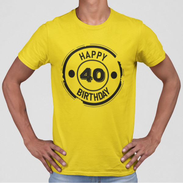 T-shirt "Happy birthday" su pasirinktais metais