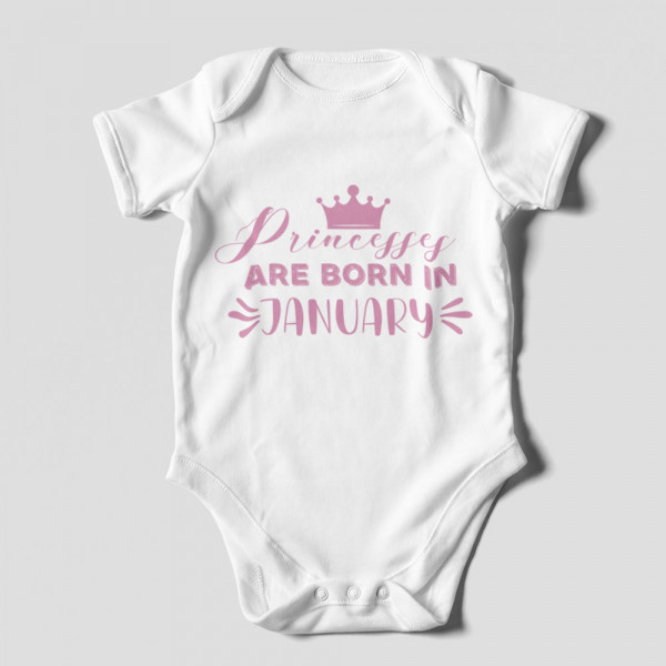 Baby romper "Princesses are born in" with changeable month Baby romper "Princesses are born in" with changeable month