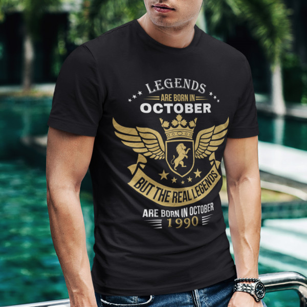 T-shirt "Real legends" with your selected month