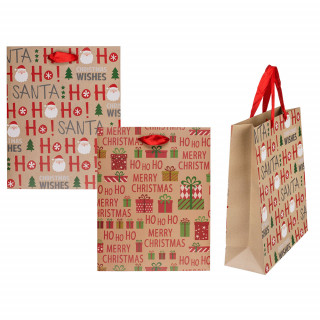 Paper Gift Bag "Ho Ho Ho" (18x10x23cm)