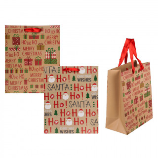 Paper Gift Bag "Ho Ho Ho" (26x10x32cm)