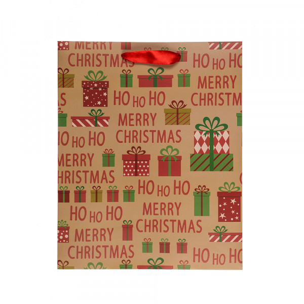 Paper Gift Bag "Ho Ho Ho" (18x10x23cm) Paper Gift Bag "Ho Ho Ho" (18x10x23cm)