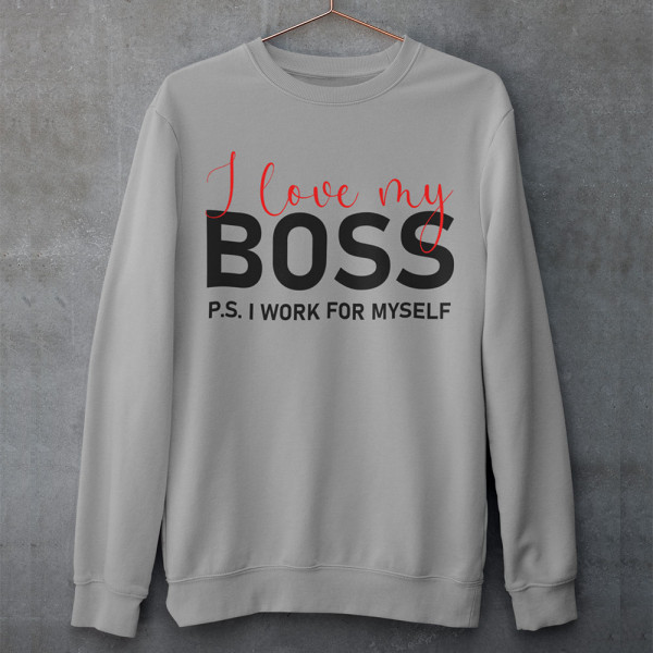 Sweatshirt "I love my Boss" (without hood) Sweatshirt "I love my Boss" (without hood)