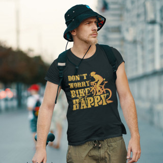 T-shirt "Don't worry bike happy"