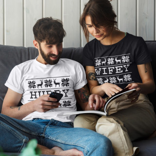 T-shirt set "Hubby and wifey Christmas"