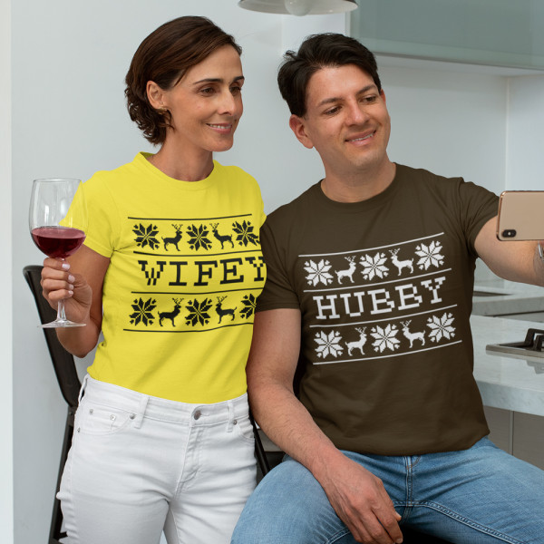 T-shirt set "Hubby and wifey Christmas" T-shirt set "Hubby and wifey Christmas"