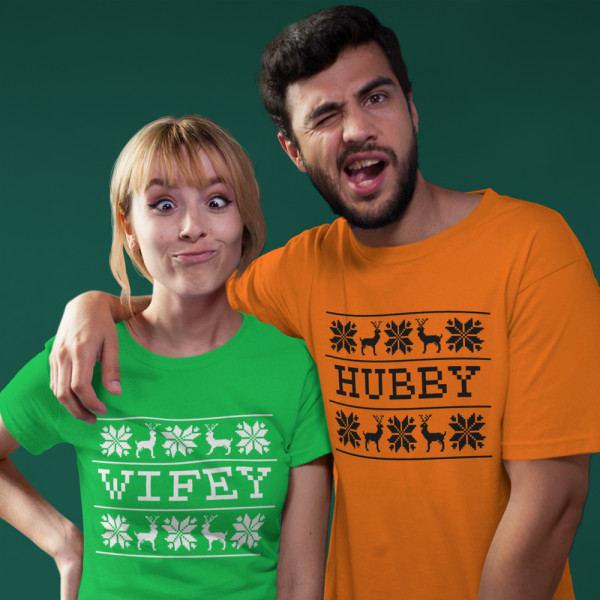 T-shirt set "Hubby and wifey Christmas" T-shirt set "Hubby and wifey Christmas"