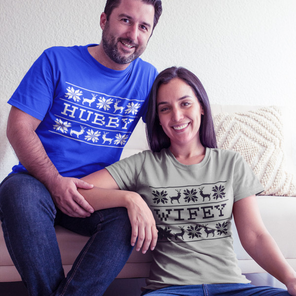 T-shirt set "Hubby and wifey Christmas" T-shirt set "Hubby and wifey Christmas"