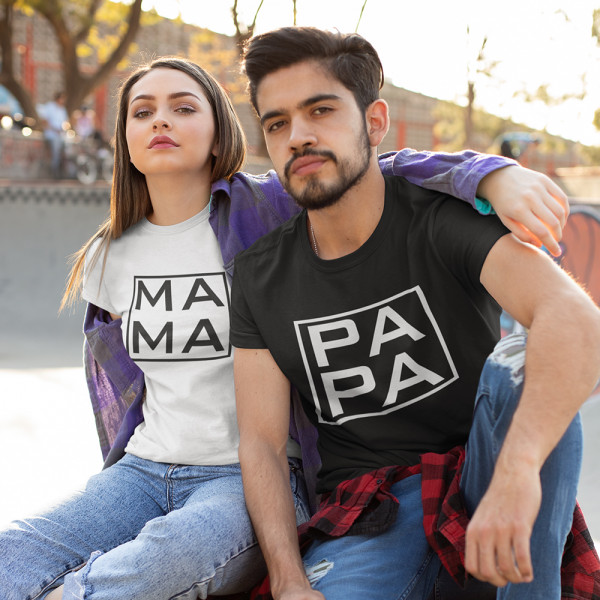 T-shirt set "MAMA and PAPA"