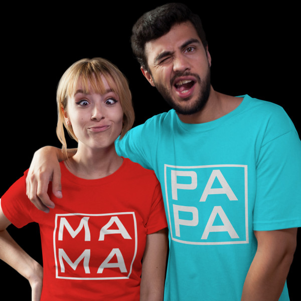 T-shirt set "MAMA and PAPA"