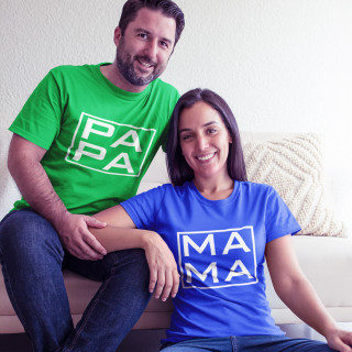 T-shirt set "MAMA and PAPA"