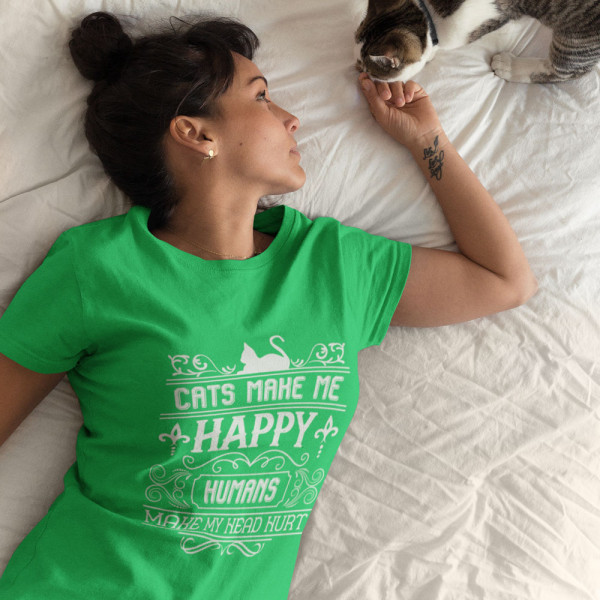 Women's T-shirt "Cats make me happy"